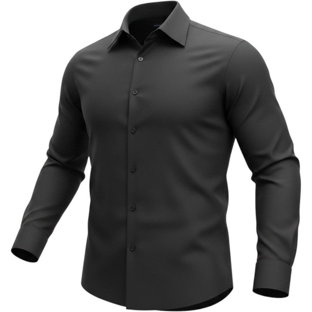 Calvin Klein Mens Active Performance Stretch Dress Shirt Black Regular Fit L/S